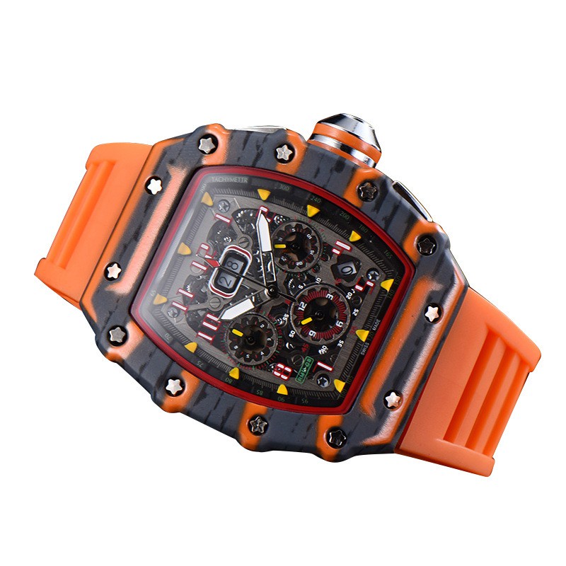 Đồng hồ Nam RM1103 Vỏ Sơn màu carbon Chronograph hoạt động Full Kim.