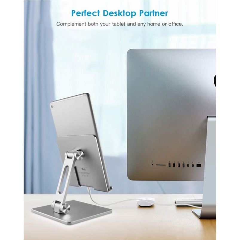 Stand/ Giá Đỡ iPad, Máy Tính Bảng, Tablet Nhôm Cao Cấp Có Thể Nâng Độ Cao, Chỉnh Góc Nghiêng, Gấp Gọn Lucas MT900