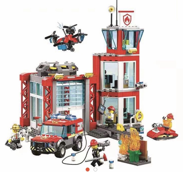 Đồ chơi lắp ráp trạm cứu hoả thành phố lego city urban cho bé