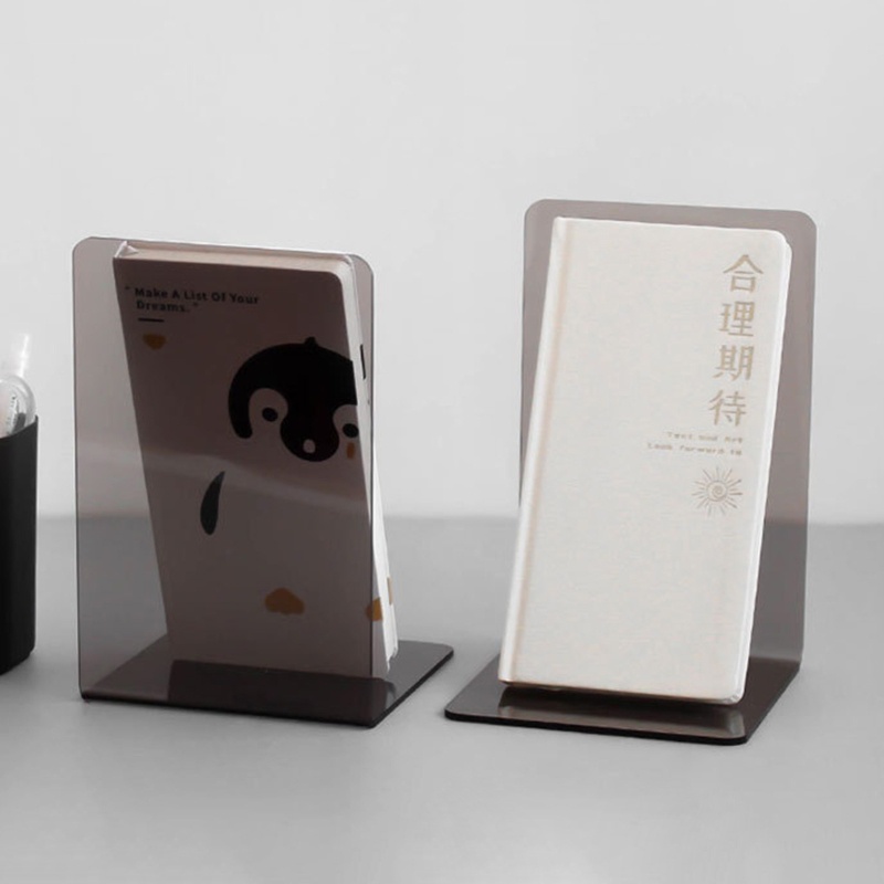 Bộ 2 Giá Đỡ Sách Bằng Acrylic Trong Suốt Tiện Dụng Cho Văn Phòng / Trường Học