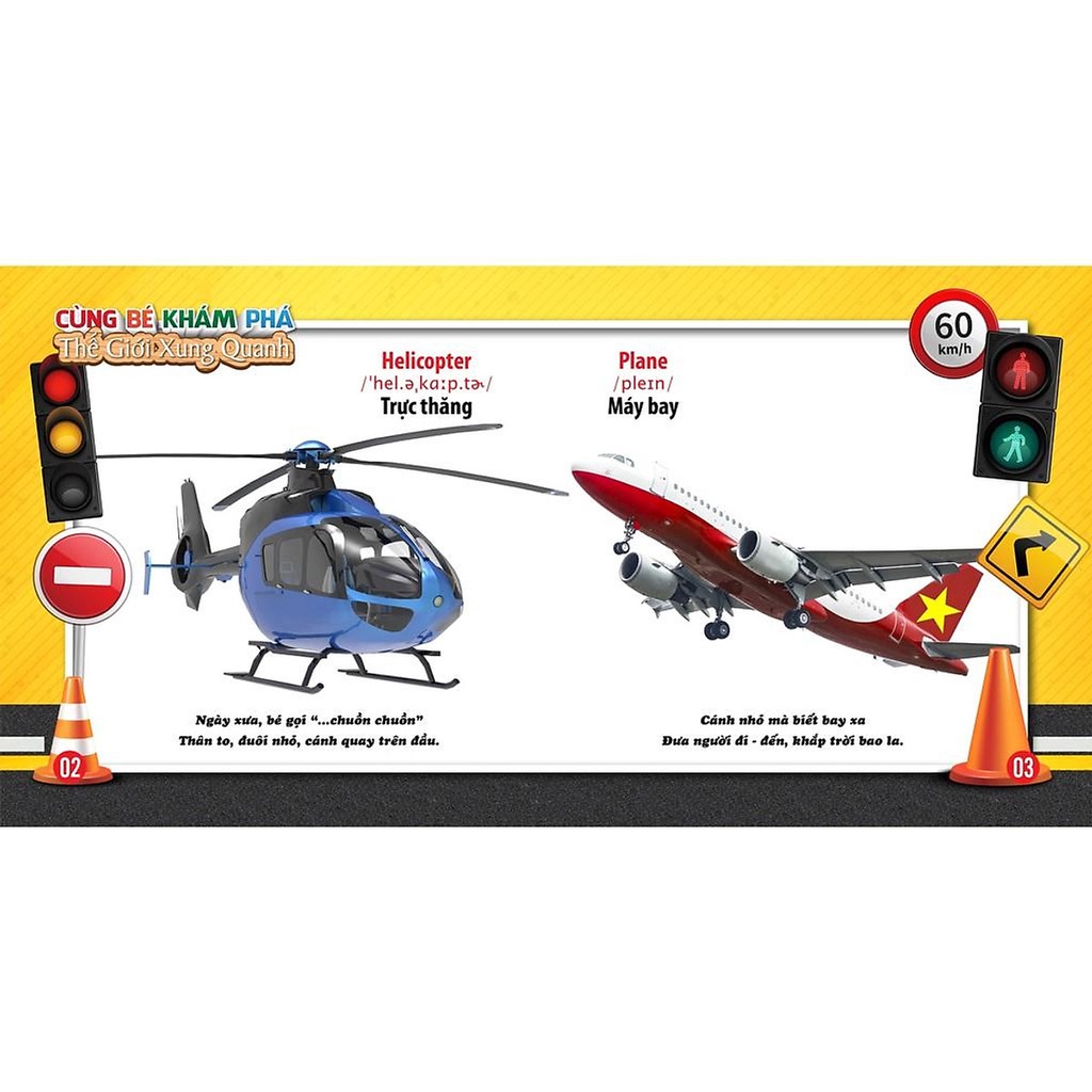 Sách - Cùng Bé Khám Phá Thế Giới Xung Quanh - Phương Tiện Giao Thông - Sách Song Ngữ