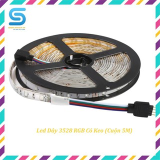 Led Dây 3528 RGB Có Keo Cuộn 5 Mét Led 7 Màu RGB 3528