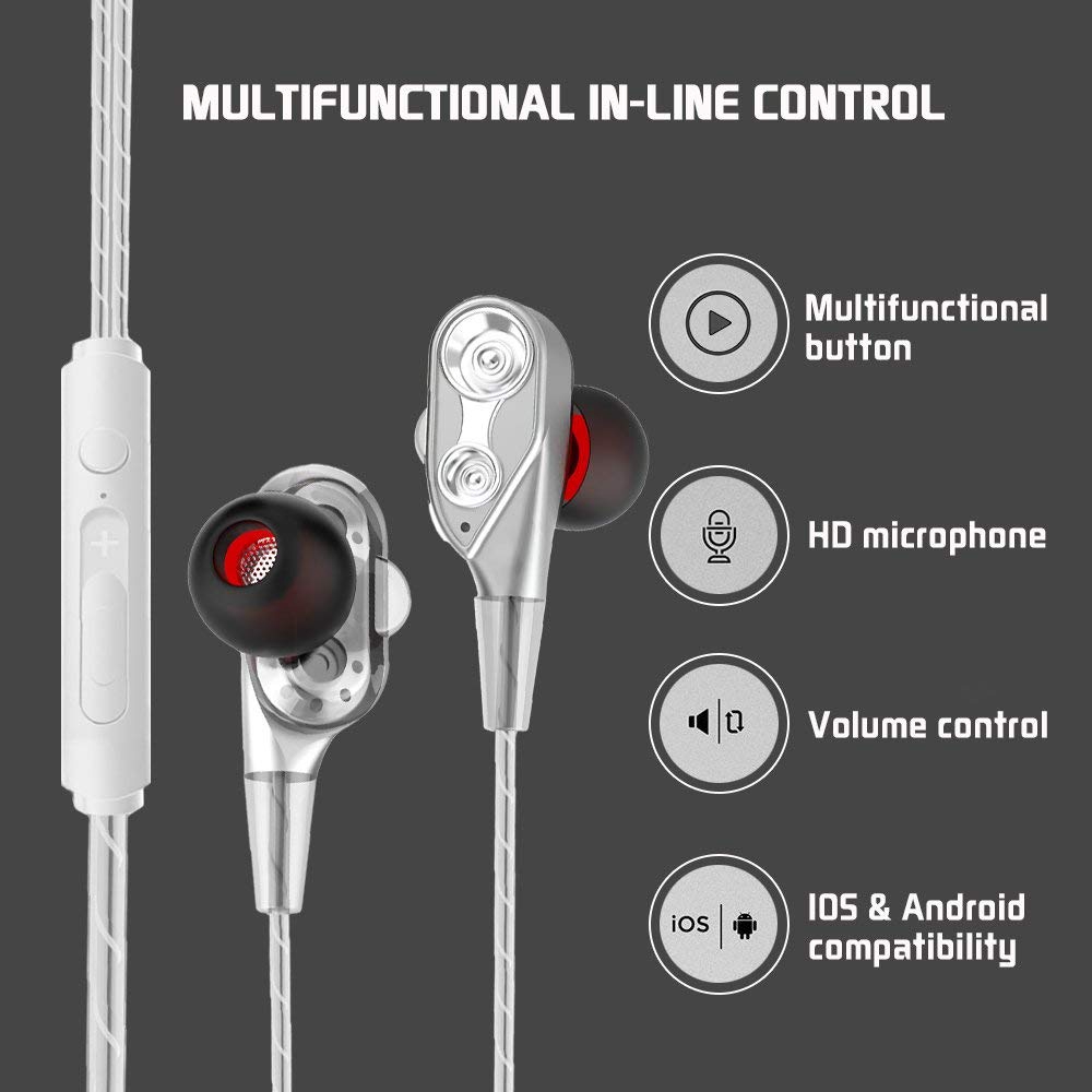 Tai nghe nhét trong giắc cắm 3.5mm âm trầm cao có microphone