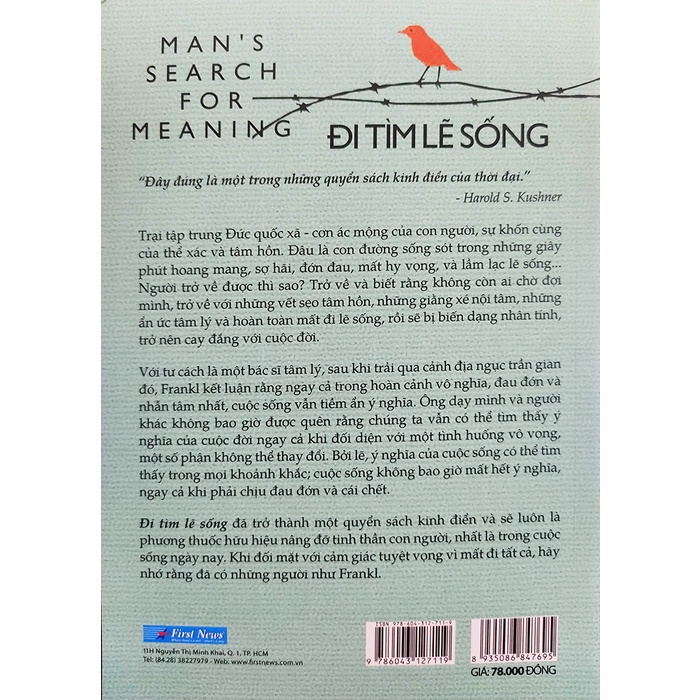 Sách - Đi tìm lẽ sống - Man's search for meaning