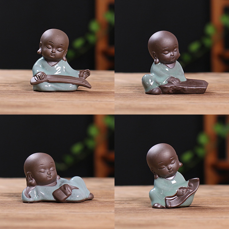 Tượng chú tiểu Gốm mini trang trí nhà cửa, ô tô Nhiều Mẫu TẶNG MIẾNG DÁN ĐẾ 💕FREESHIP 50k💕 Những Điều Bình An