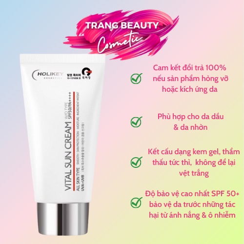 Kem Chống Nắng Làm Trắng Chống Lão Hóa HOLIKEY VITAL SUN CREAM