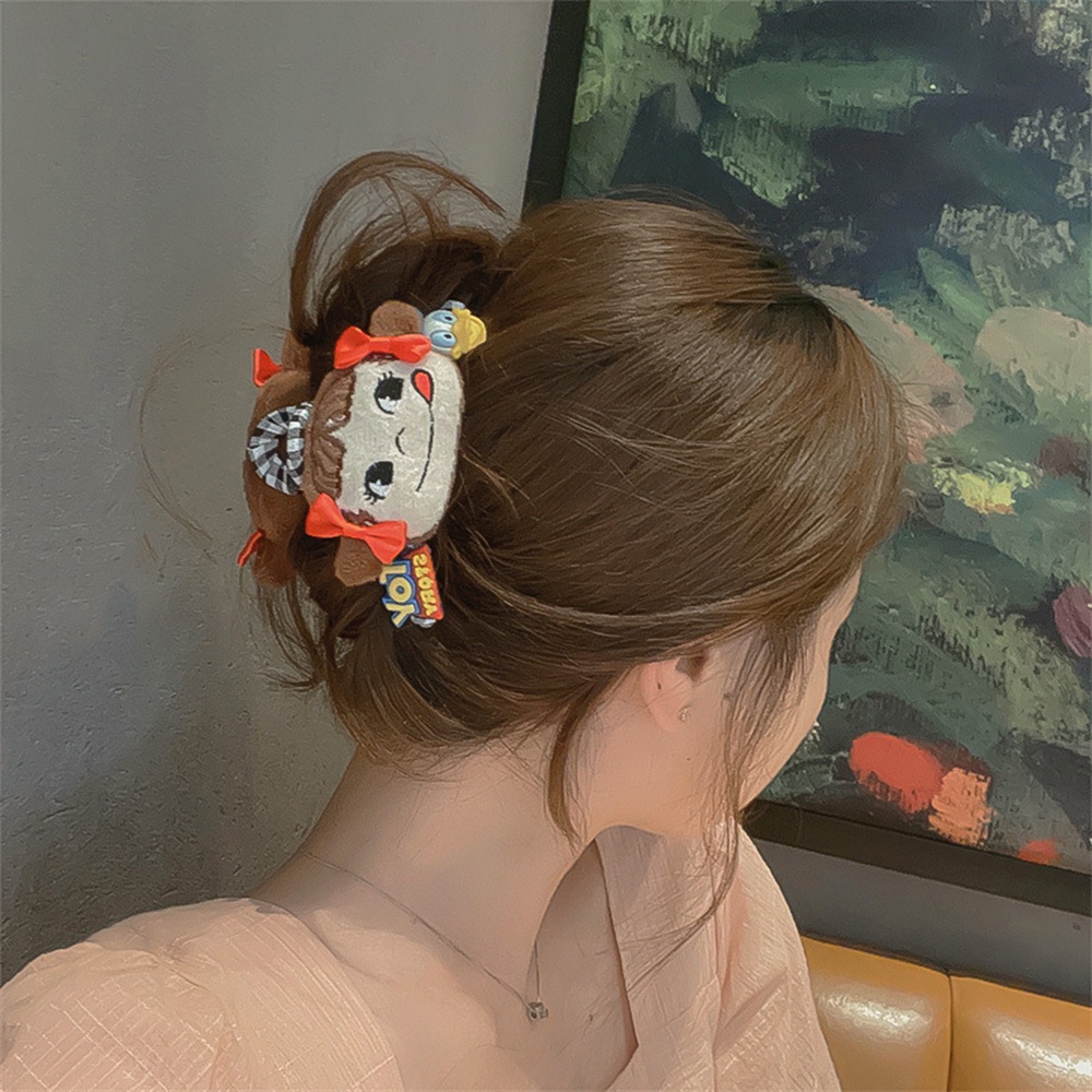 Kẹp tóc họa tiết gấu dâu tây hoạt hình phong cách Hàn Quốc dễ thương cho nữ