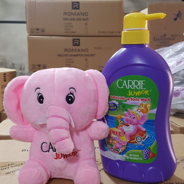 CARRIE JUNIOR - Tắm gội toàn thân cho bé trên 2 tuổi 700 g + Tặng voi bông (mùi tùy chọn)