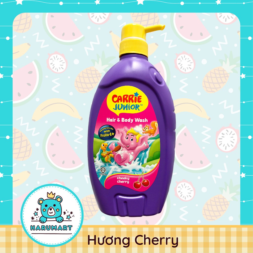 [MẪU MỚI] Sữa tắm gội toàn thân cho bé Carrie Junior hương Cherry/Grapeberry/Tinh chất sữa 700g