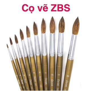 Cọ vẽ đầu tròn Pentel đủ số ZBS