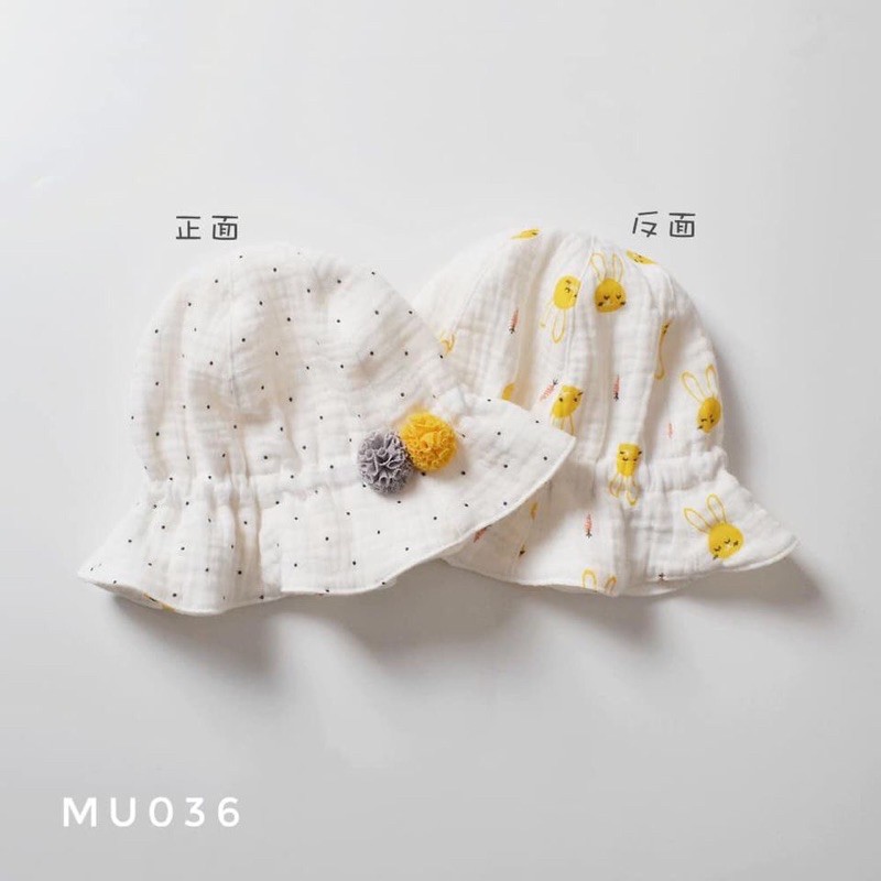 Mũ rộng vành hai mặt bé gái  MU036