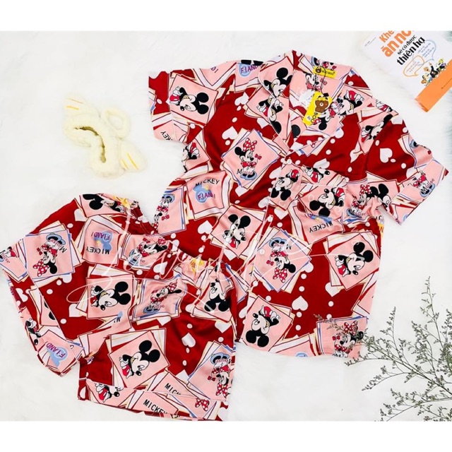 Bộ mickey satin đùi