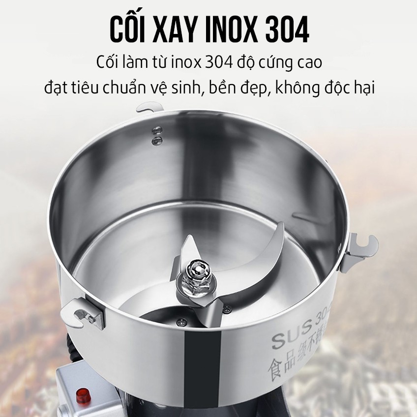 Máy Xay Bột Khô Nghiền Đồ Khô SEKA 800Y Bột Ngũ Cốc Chất Liệu INOX 304 Cỡ Siêu Lớn Công Suất 1400W Tặng Kèm Râu Lọc Bột