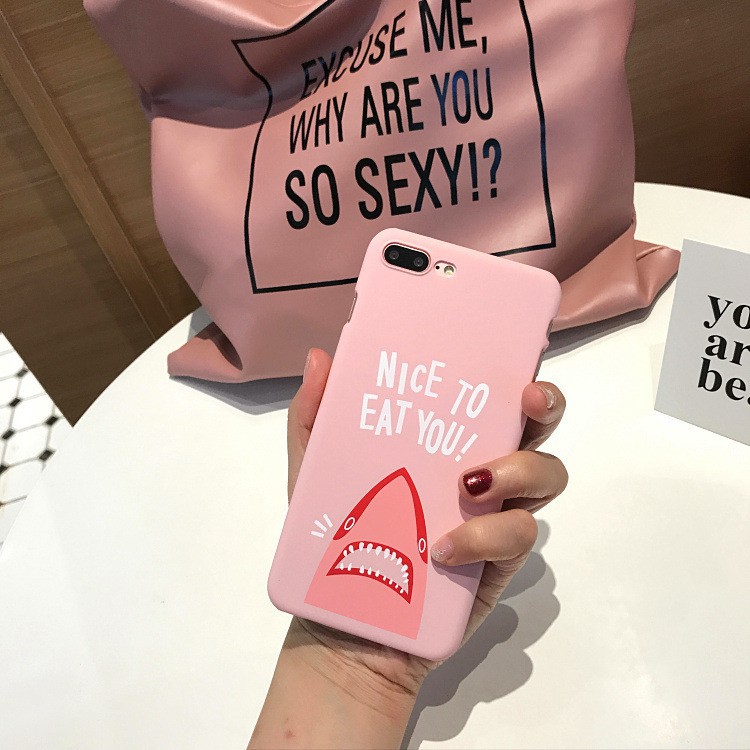 Ốp lưng điện thoại nhựa cứng iPhone 6 6s 7 8 Plus 7Plus có hình cá mập dễ thương | BigBuy360 - bigbuy360.vn