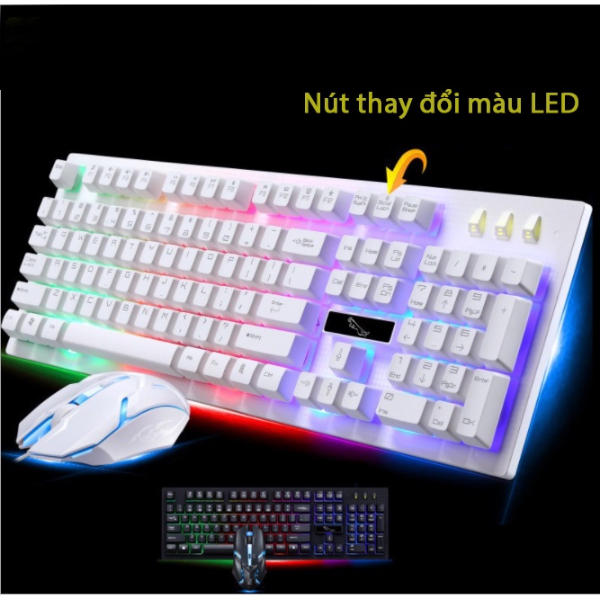 Bàn phím chuột máy tính Led RGB Coputa bàn phím giả cơ bàn phím chuột gaming có dây G20