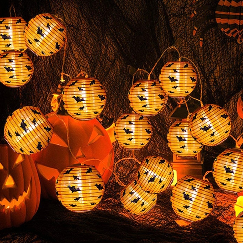 Dây Đèn LED 10 / 20 Bóng Hình Ma / Dơi / Bí Ngô Trang Trí Halloween