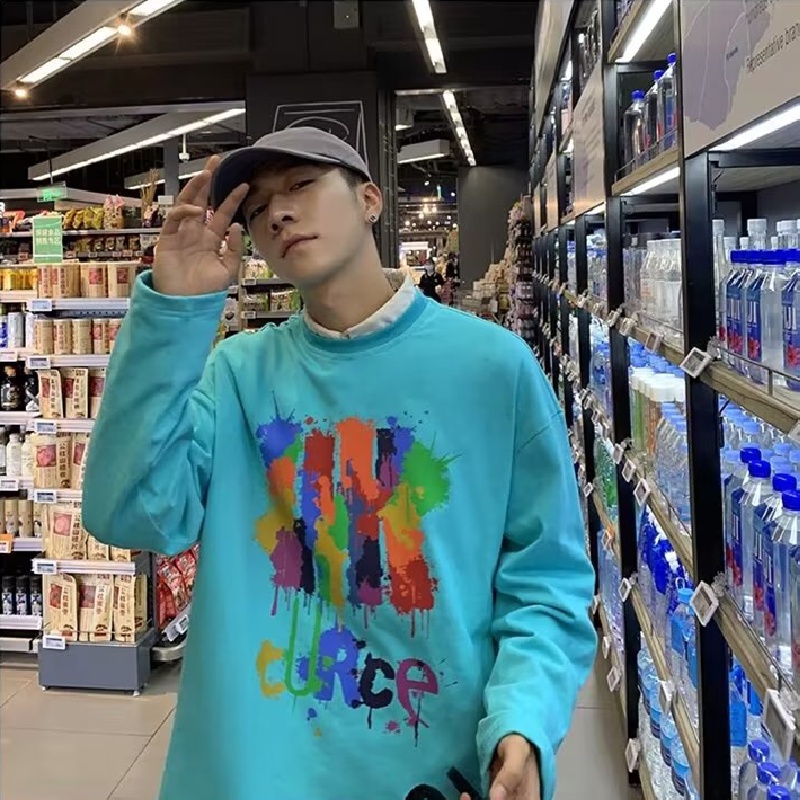 Áo Thun Tay Dài Dáng Rộng In Chữ Phong Cách Hàn Quốc Thời Trang Cho Nam Size M-5XL