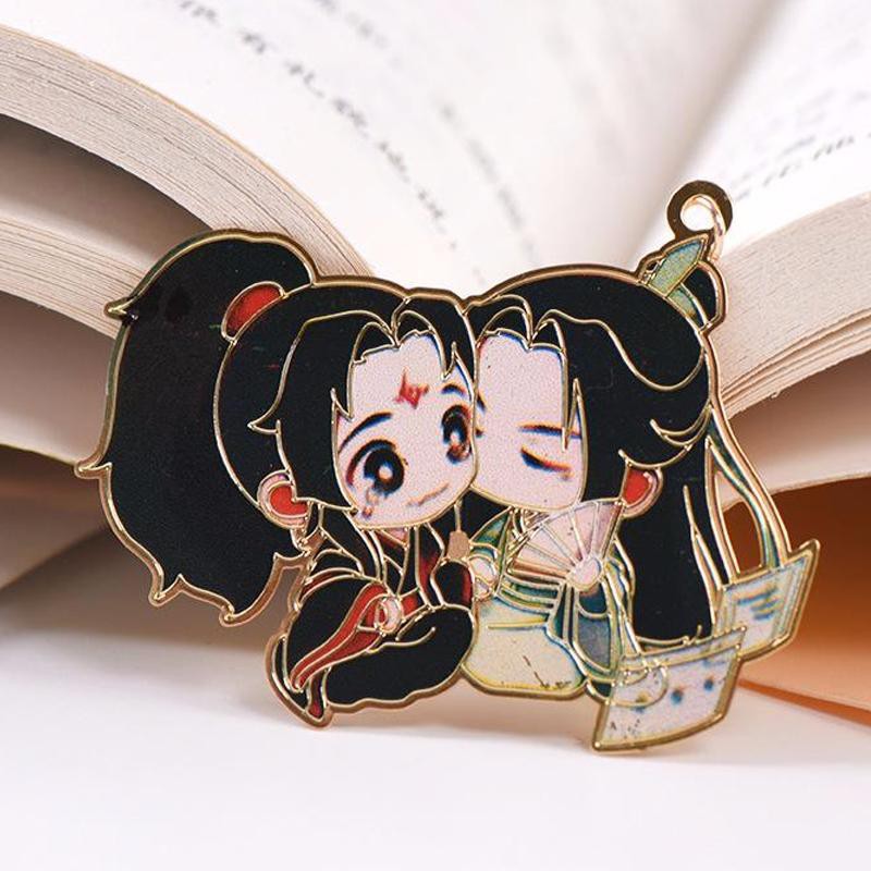 (kim loại mỏng) Bookmark THIÊN QUAN TỨ PHÚC MA ĐẠO TỔ SƯ HỆ THỐNG TỰ CỨU in màu anime chibi