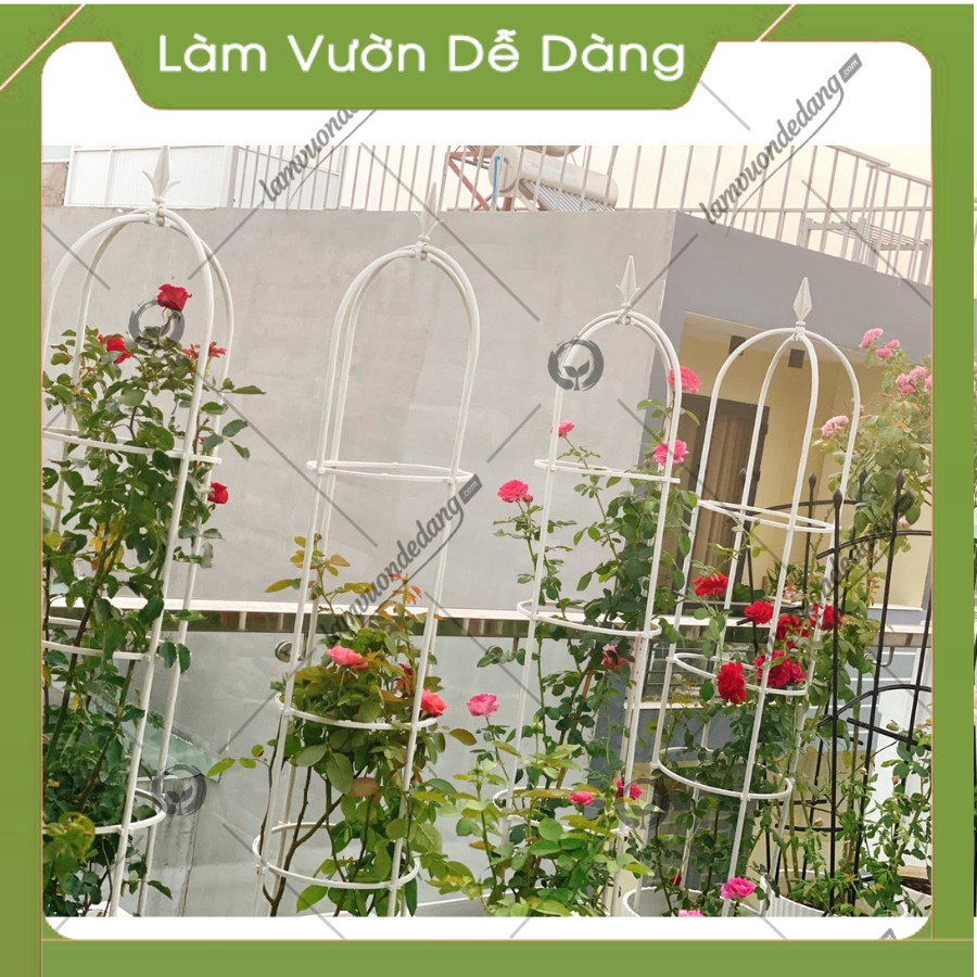 Khung Đỡ, Giá Đỡ Hoa Hồng Leo, khung trồng cây hoa leo hình tháp chuông - Dùng làm khung giàn cho hoa leo
