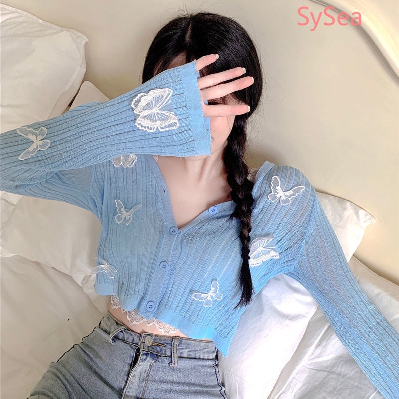 Áo Cardigan Dệt Kim Tay Dài Chống Nắng Thời Trang Mùa Thu Dành Cho Nữ