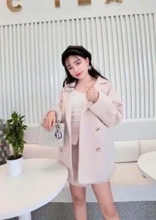 Sét áo khoác + chân váy dạ (sẵn xl)