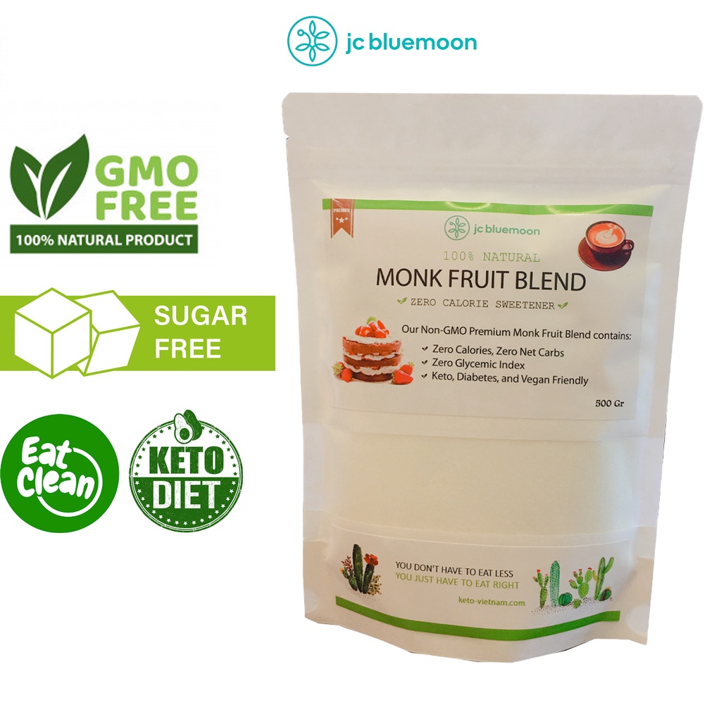 (Keto) Gói lớn 800G Đường La Hán Quả ✅ Đường ăn kiêng Monk Fruit Sweetener JC BLUEMOON