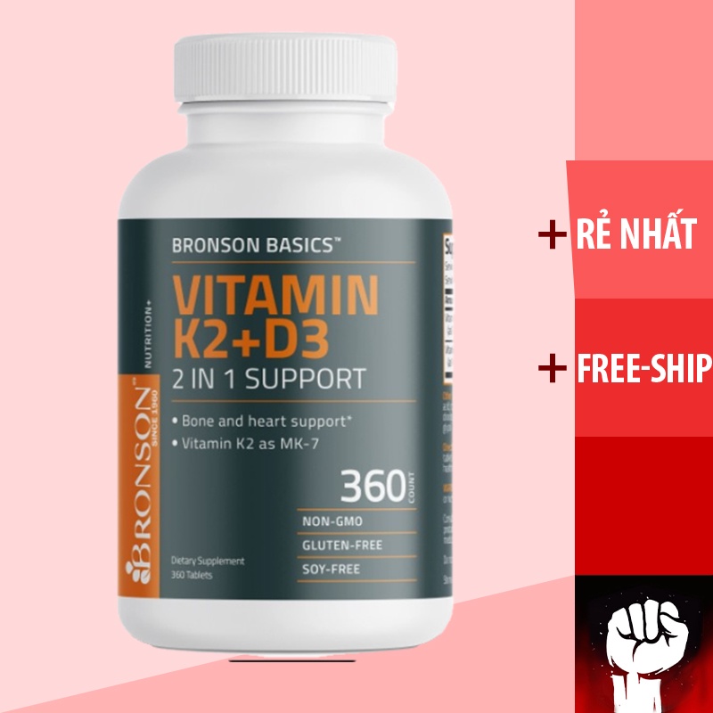 Vitamin k2 plush d3 bronson basics vitamin k2 + d3tăng đề kháng - ảnh sản phẩm 1