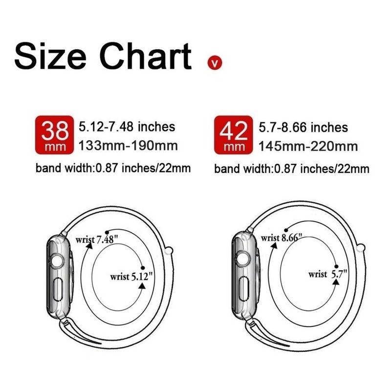 Apple Watch Series SE 6 5 4 3 2 1 Suitable for Iwatch 44mm 40mm 42mm 38mm case Nylon ring bracelet replacement strap Color strap