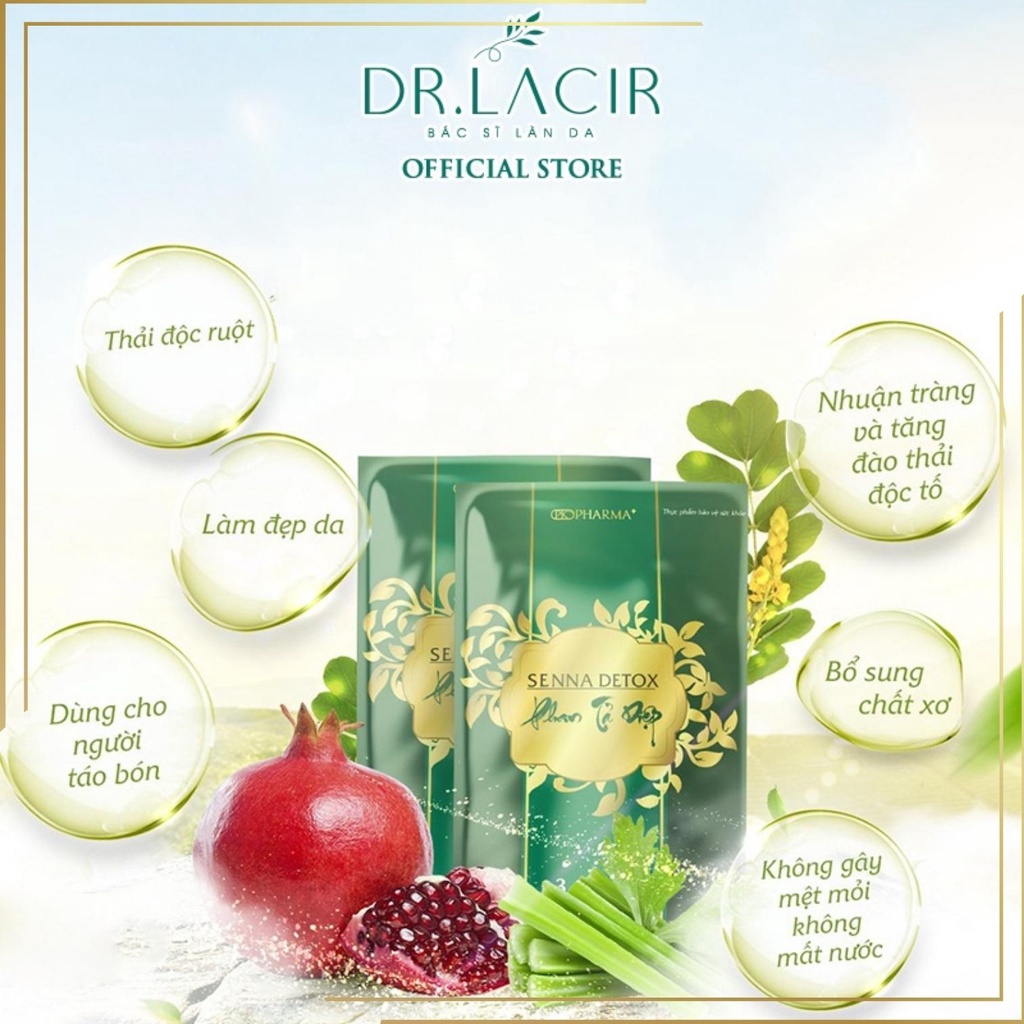 Phan tả diệp senna detox Dr.Lacir thải độc ruột, ngừa táo bón , làm đẹp da, chống mụn , nám, tàn nhang