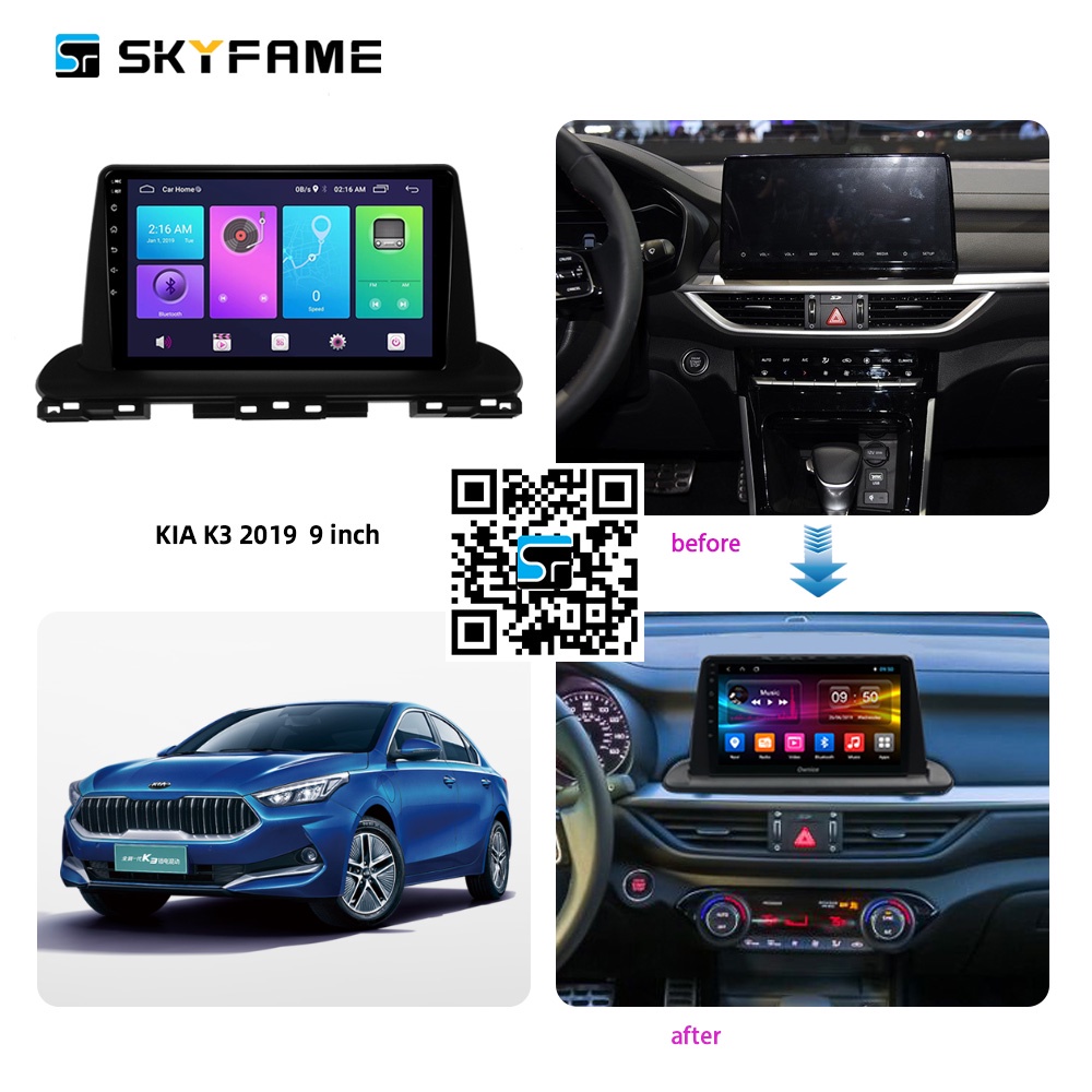 Mặt dưỡng màn hình DVD android 9” 10” KIA CERATO ( KIA CERATO NEW ) 2018 2019 2020 2021 Jack nguồn Zin