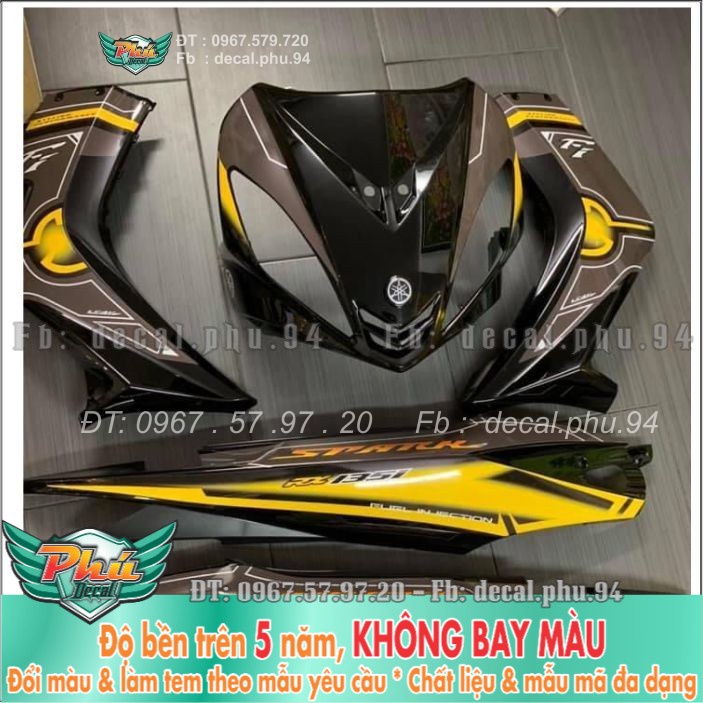 Tem rời Exciter 135 Đen xám vàng Spark (X) -1