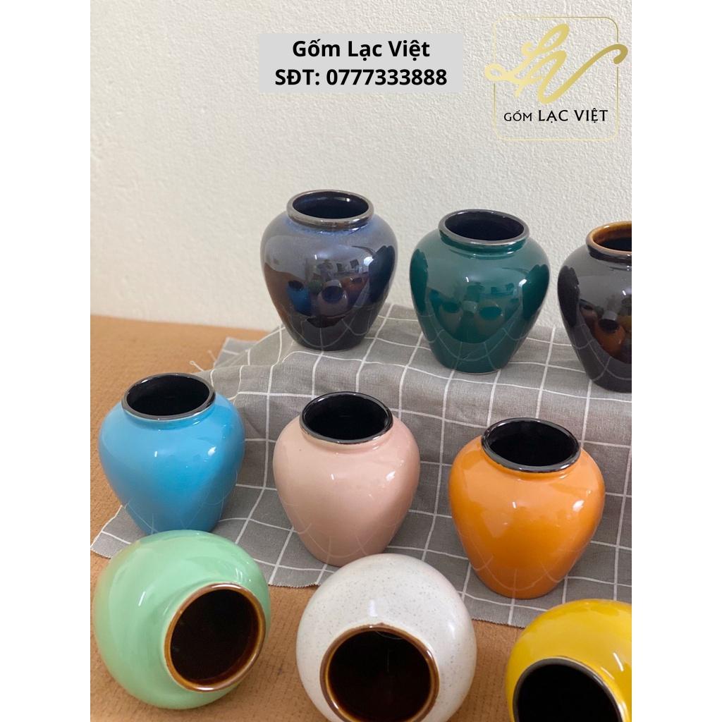 Cốc Lu Ly Uông nước, Giải khát , Hoa quả, Lu trà sữa Gốm sứ Bát Tràng, Lu uống bia sứ nhiều màu