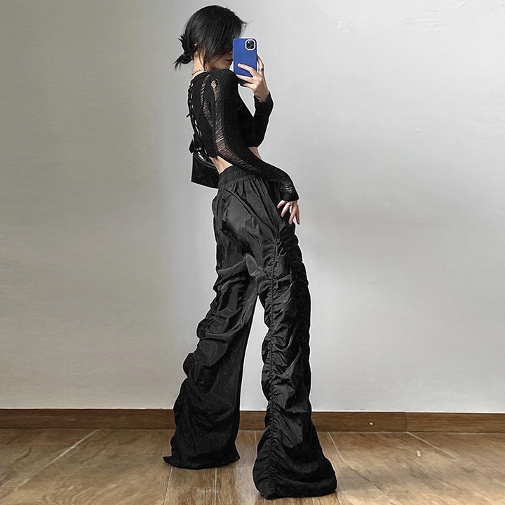 Cocory vn Áo Dệt Kim Tay Dài Cổ Tròn Thiết Kế Khoét Quyến Rũ