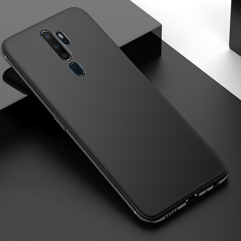Ốp điện thoại TPU dẻo siêu mỏng màu đen chống rơi cho OPPO A9 2020 A5 2020 A53 A92 A52 RENO 4 5