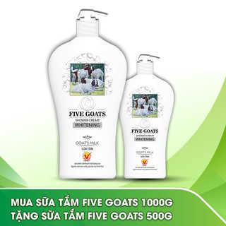 Combo khuyến mãi chiết xuất sữa dê Five Goats 1000g  + Sữa tắm chiết xuất sữa dê Five Goats 500g
