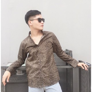 Áo sơmi họa tiết da báo