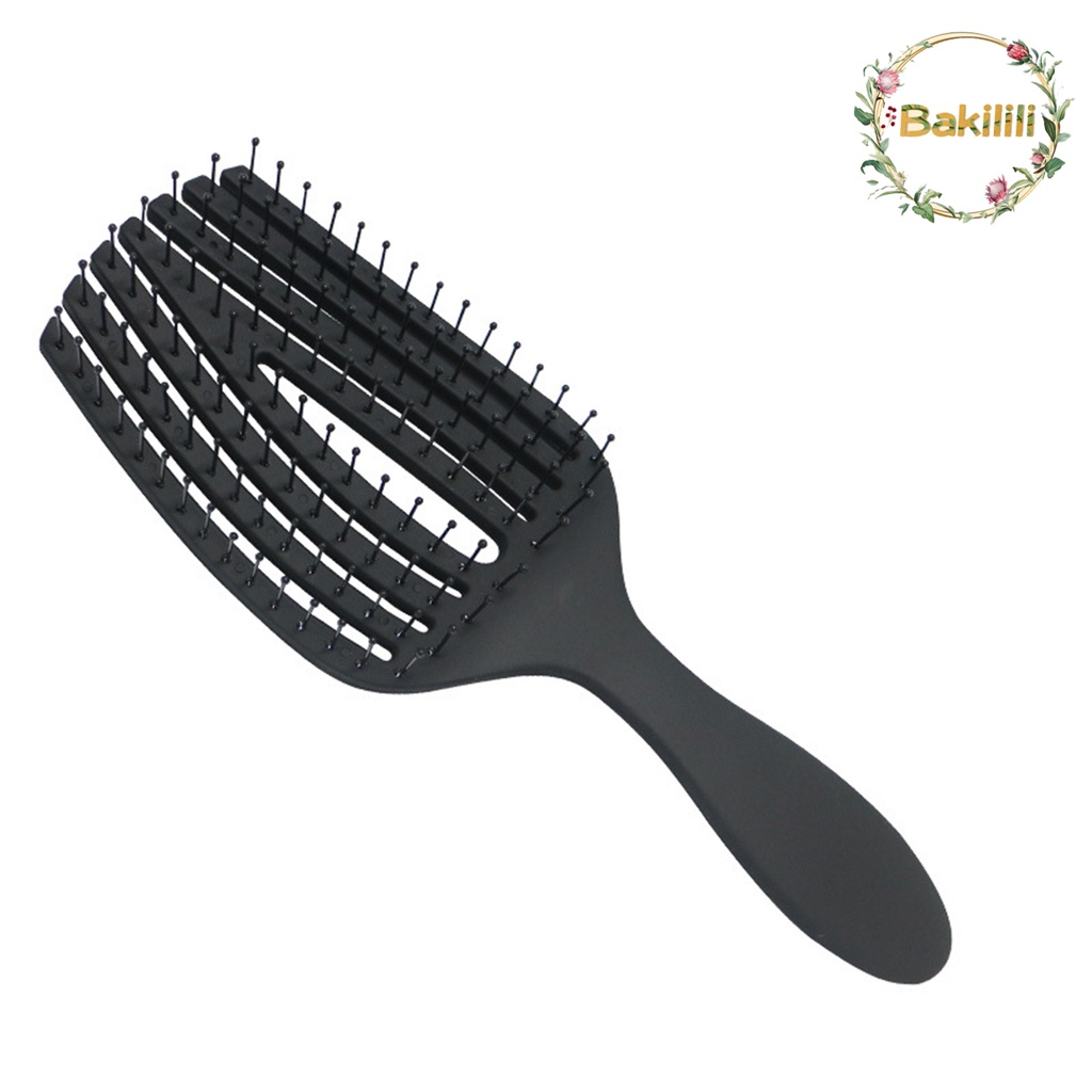 【BK】Hair Detangling Brush Temperature Resistant Grisp Comfortable Nylon Wet Dry Curly Thick Hair Detangling Brush for Home