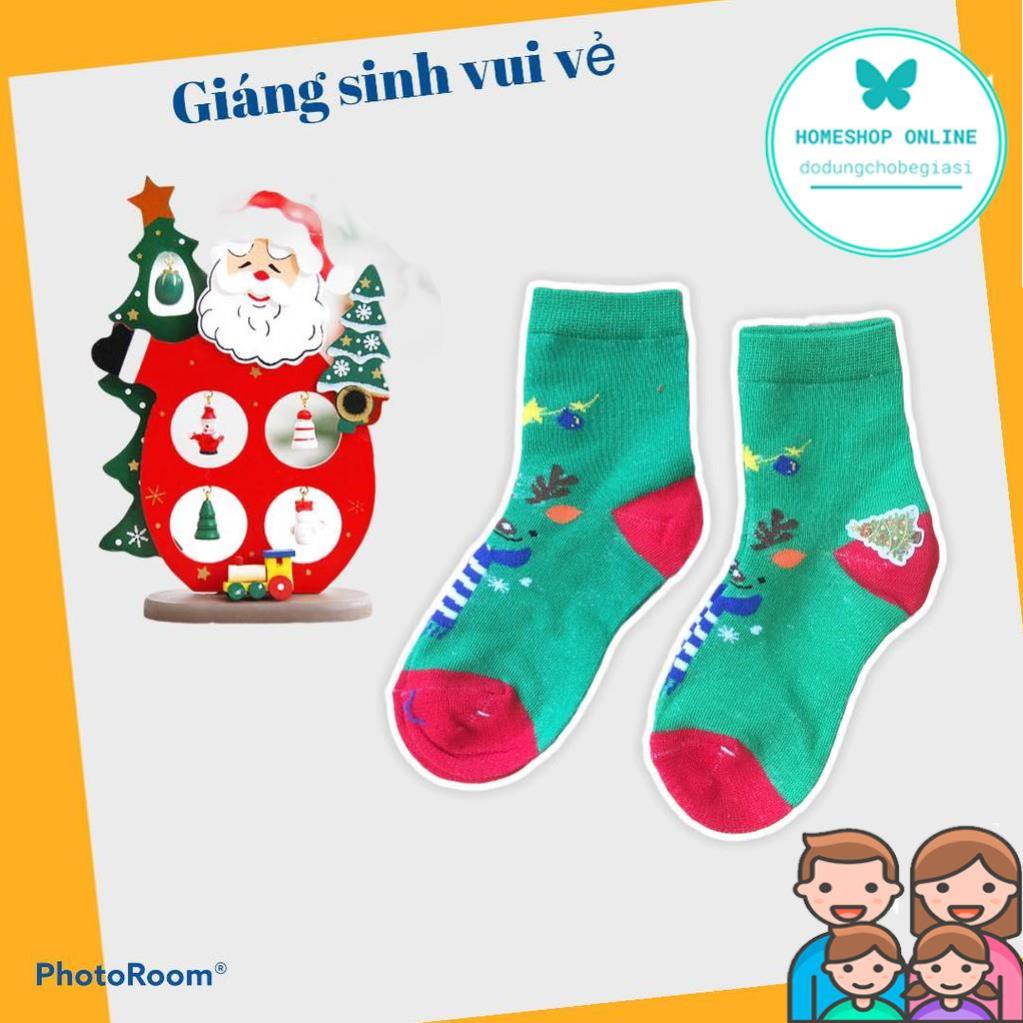Combo 3 đôi Tất noel cao cổ tất giáng sinh đẹp trai gái từ 1 đến 8 tuổi