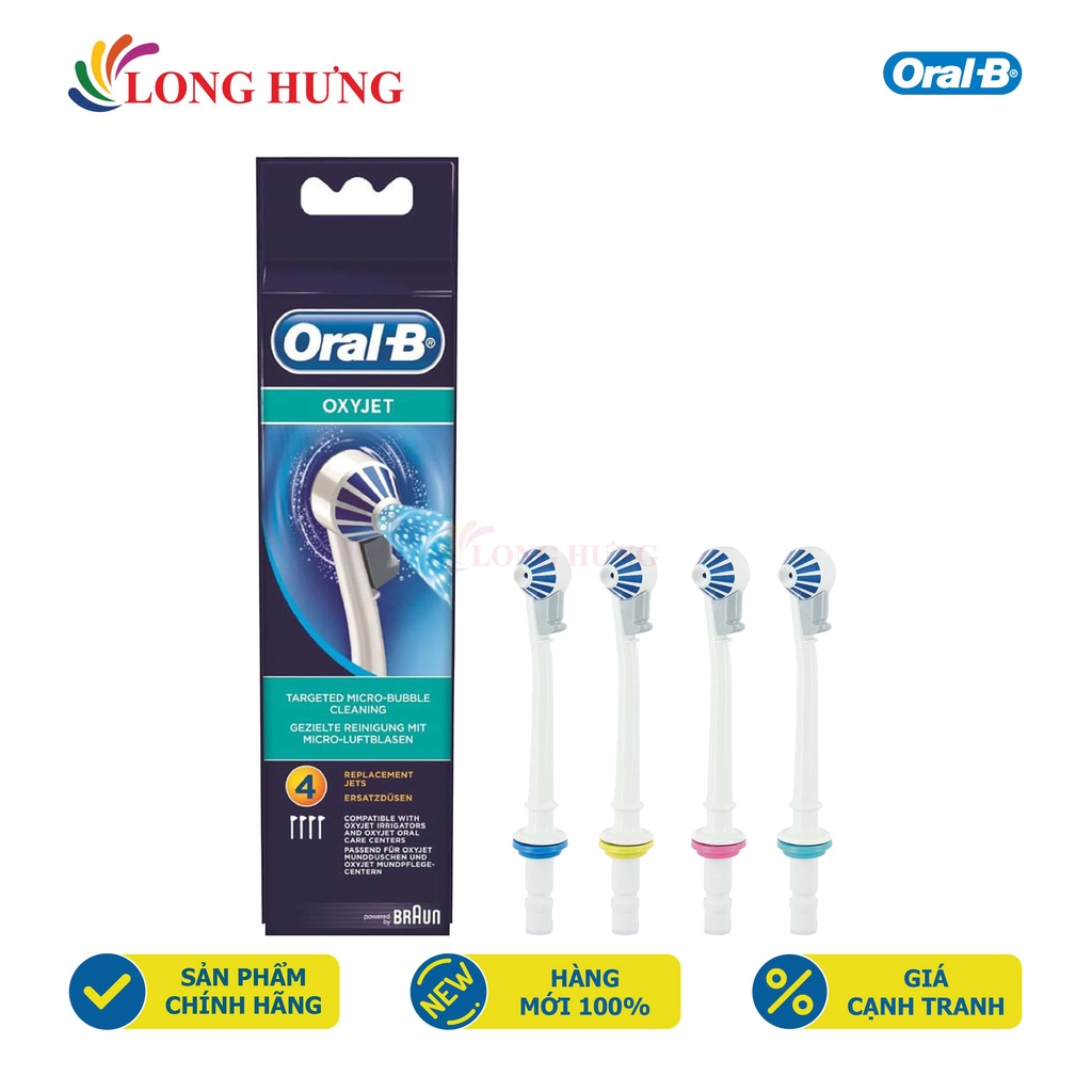 Đầu xịt thay thế máy tăm nước vệ sinh răng miệng Oral-B Oxyjet (Set 4 cái) - Hàng nhập khẩu