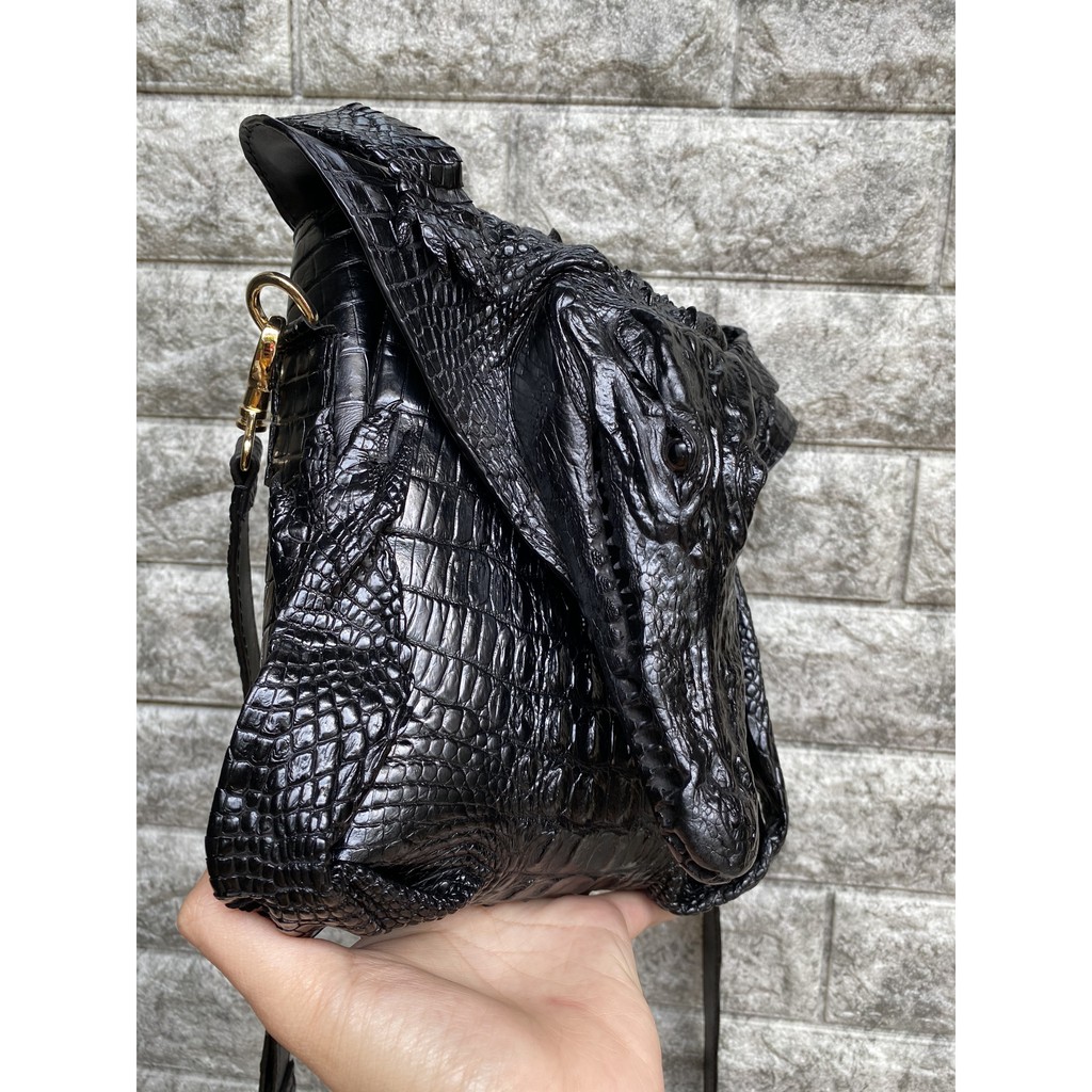 TÚI DA CÁ SẤU NGUYÊN CON MINI 18x20CM