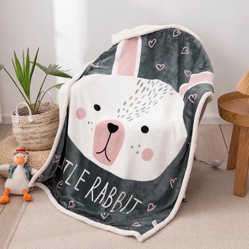 Chăn Lông Cừu Hoạt Hình Cho Bé HAPPY BEAR - Chăn Lông Cừu Trẻ Em | BigBuy360 - bigbuy360.vn