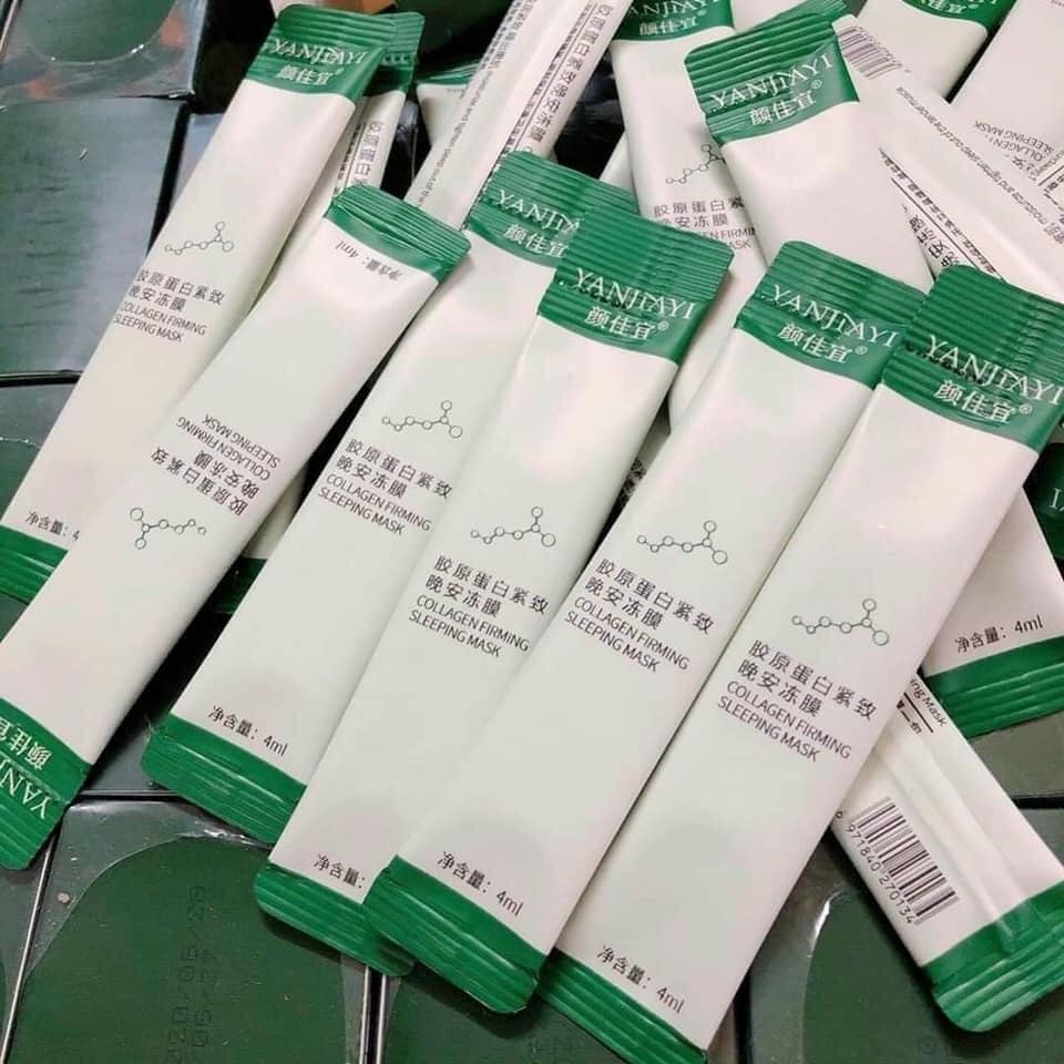 Combo 4 Gói Mặt Nạ Ngủ Dạng Gel Collagen Yanjiayi Giúp Nâng Cơ Trắng Sáng 4ml