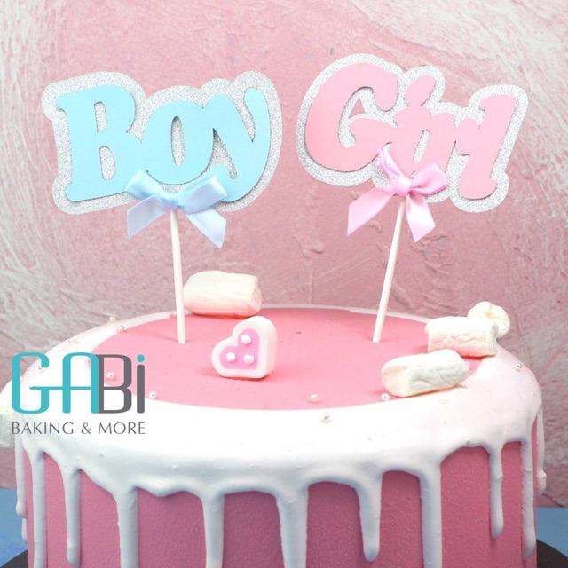 Que topper cắm bánh Boy/Girl