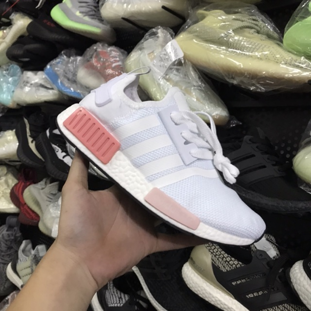 >ẢNH THẬT-HÀNG THẬT< Giày NMD R1 White Pink nữ HỖ TRỢ ĐỔI TRẢ TRONG 15 NGÀY ! GIẢM GIÁ 20 % !!! . : `