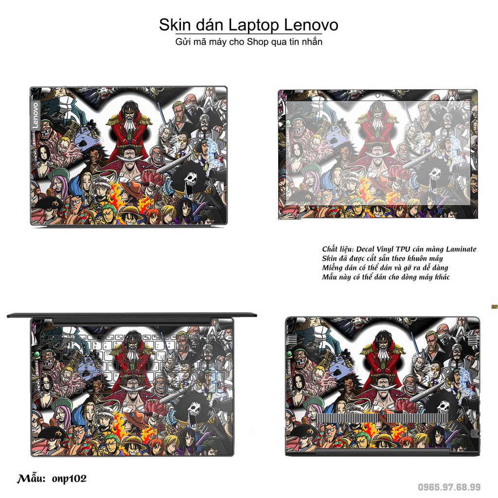 Skin dán Laptop Lenovo in hình One Piece _nhiều mẫu 10 (inbox mã máy cho Shop)