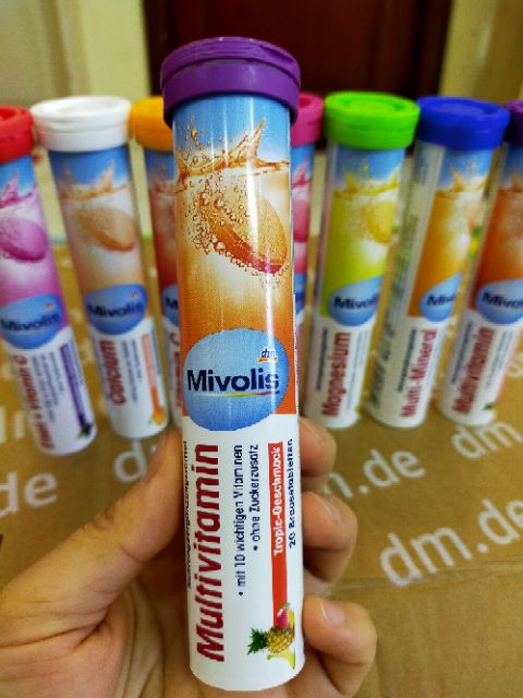 Viên sủi Mivolis không đường bổ sung vitamin chính hãng của Đức giao màu ngẫu nhiên