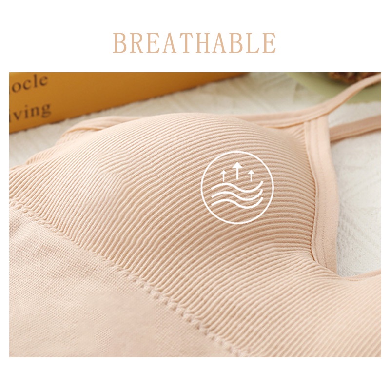 AOFEIQIKE Áo Lót Thể Thao Vải Cotton Thoáng Khí Thoải Mái Cho Nữ