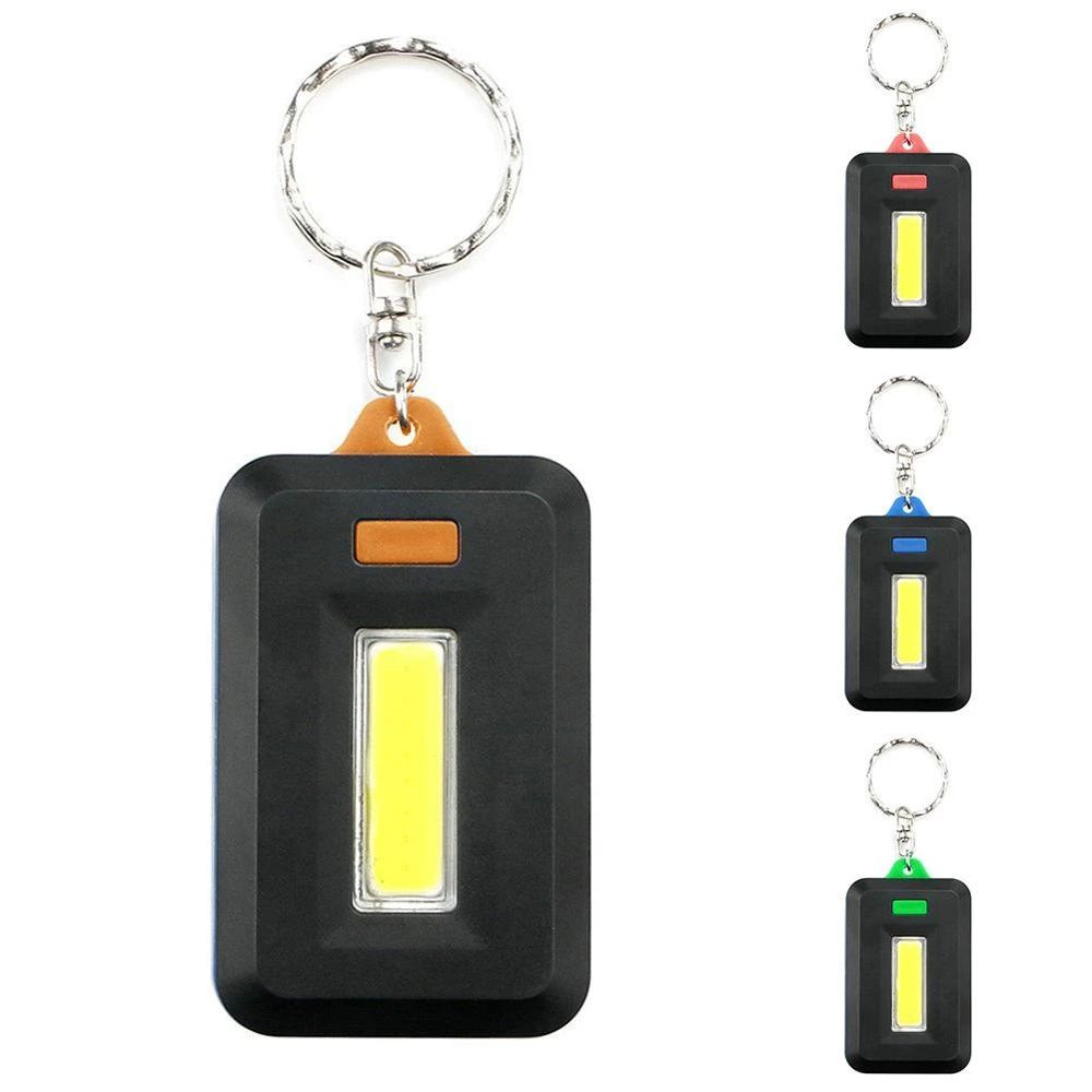Móc khóa đèn pin mini COB LED 3 chế độ nhiều màu tiện dụng