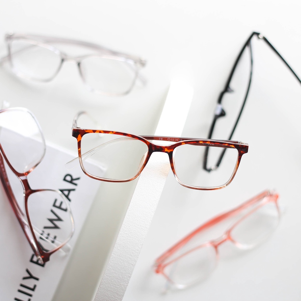 Gọng kính Nam Nữ Lilyeyewear mắt Vuông nhựa cứng cáp đeo Giả cận màu sắc Thời trang C0002 | BigBuy360 - bigbuy360.vn