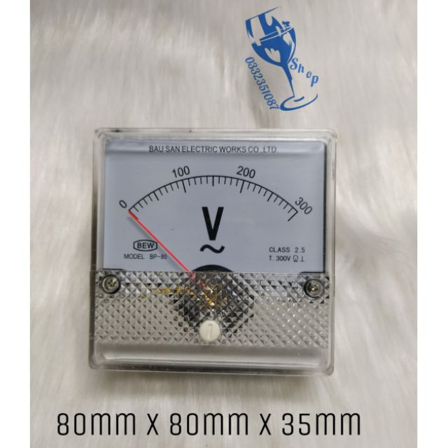 Đồng hồ đo dòng - đồng hồ xoay chiều V - A kích thước 80mm x 80mm x 35mm
